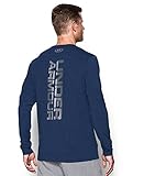 Under Armour Men's Vertical Wordmark Long Sleeve T-Shirt, Midnight Navy/Graphite, X-Large