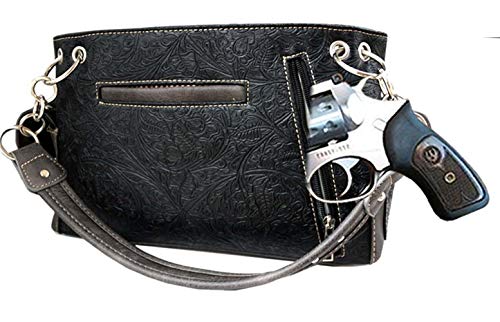 Western Tooled Leather Laser Cut Floral Concealed Purse Cowgirl Shoulder Bags in 5 colors2