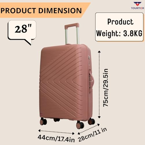 Image of Hard-Shell Luggage Trolley Bag with 360 Spinner Wheels, Large Capacity Travel Carry-On Suitcase (Style-1, BABYPINK, 28 INCH)