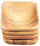 Pacific Merchants Trading Acaciaware Square Sauce Bowls, 4