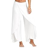 FOVAOK Pantalones de baile para mujer, de gasa, sueltos, para bailar, de pierna ancha, leotardo latino, yoga, práctica, cintura alta, pantalones largos suaves para el hogar, 06., M