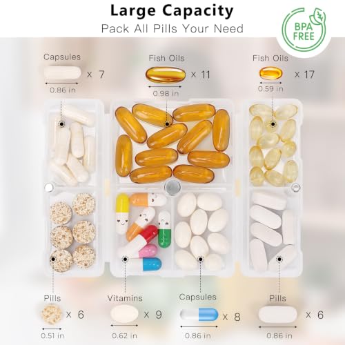 Image of FYY Travel Pill Organizer, Small Pill Box Medicine Case-2pcs Clear