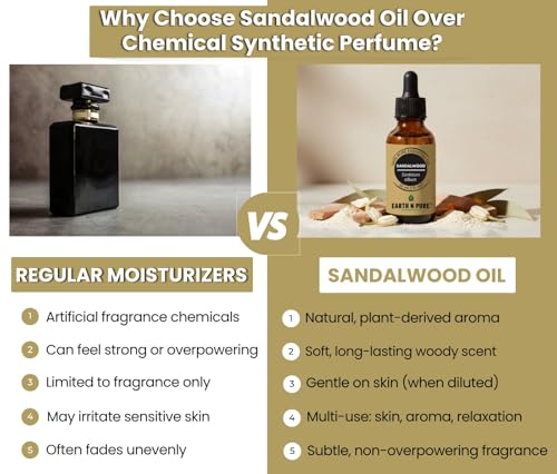 Image of Earth N Pure Sandalwood (Chandan Oil) Essential Oil for Skin- Natural and Therapeutic Grade -Pack of 2 | 15 ml