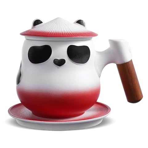 ZENS Kawaii Panda Tea Cup with Infuser Cover