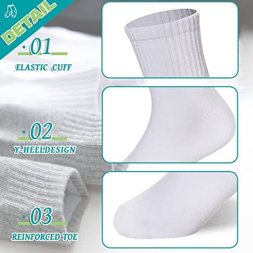 Eyean Kids Athletic Crew Socks Boys Girls Cotton School Uniform Casual Basic Socks 6 Pairs4