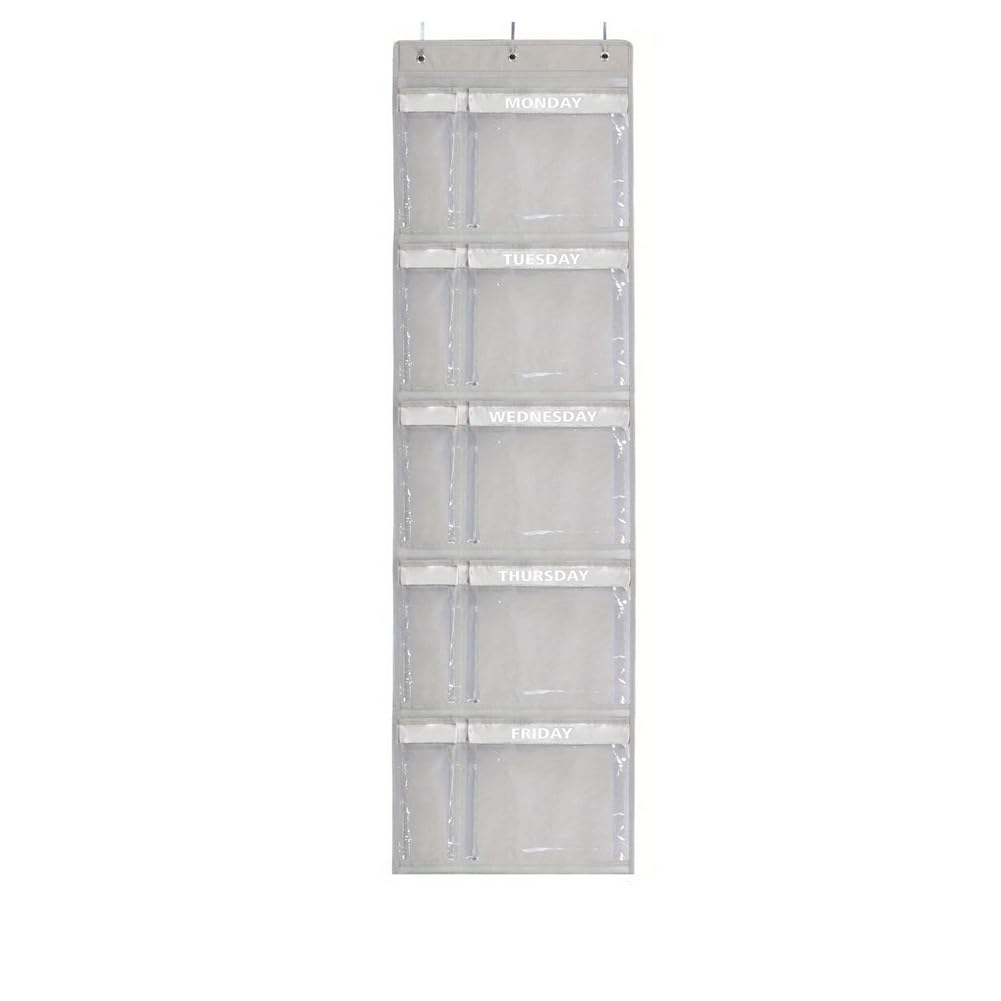 CTRLZS Day of Week Kid Clothes Organizer for Monday Through Friday, Weekly Clothes Organizer Hanging Closet Shelves