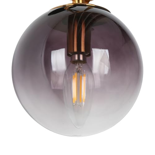 Image of KSANA Black Gold Wall Sconce, Modern Wall Mounted Lanterns Black and Electroplated Brass Sconce Lighting with Colored Globe Glass Shade for Living Room Mirror Hallway Kitchen