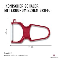 Victorinox RAPID Sparschäler, Gemüse, Gerader Schliff, Extra Scharf, Pendelklinge, Robuster Kunststoffgriff, für Links- und Rechtshänder – Ansicht 3
