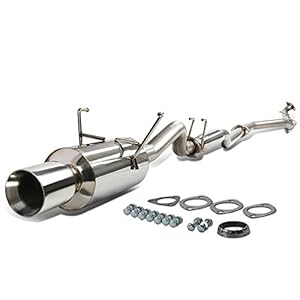 DNA MOTORING CBE-HC01DX-NRT Muffler CatBack Exhaust System [Compatible with 01-05 Honda Civic DX LX 2DR/4DR]