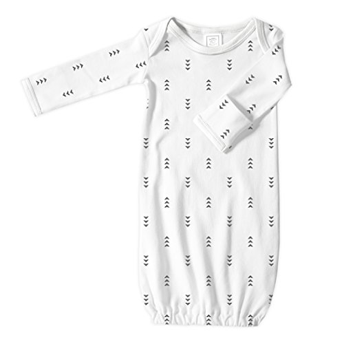 Image of SwaddleDesigns Softest Cotton Baby Pajama Gown with Foldover Mitten Cuffs for Infant Boy and Girl, Newborn, 0-3 Months