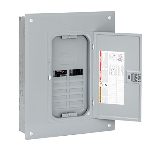 Square D - Hom1224L125Pc Homeline Load Center With Cover, Gray, 125-Amp Convertible Main Lugs, 1-Phase, 12-Space 24-Circuit, Indoor, Plug-On Neutral Ready #TOP3