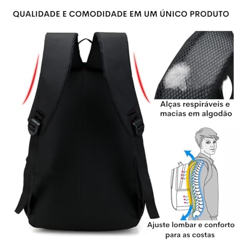 Mochila Impermeável Reforçada Escola Viagem Trabalho Faculdade (Azul)