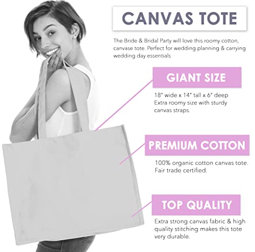 RhinestoneSash Rose Gold Bridal Party Tote Bags - JUMBO 18" x 14" Wedding Totes - Bridal Shower Gifts & Favors4