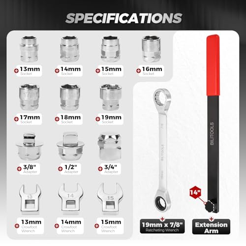 BILITOOLS 15-Piece Universal Serpentine Belt Tool Set
