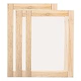 QUARKZMAN 2 Juegos Seda Serigrafía Impresión Marco Pequeño 3 Tamaño con 120 Malla 10.6 x 7', 11.8 x 8.7', 14 x 10' Madera Reutilizable Lavable Serigrafía Herramienta Kit para Camisetas