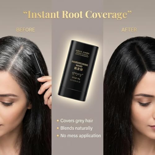 Image of Hair Root Touch Up Stick with Comb Applicator, Hair Dressing Wand for Temporary Grey Hair Coverage