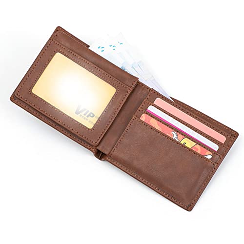 Mens Minimalist Bifold Wallet, Engraved Slim Leather Wallets Personalized Mens Gifts for Husband Son Grandson With Flip ID Window (To My Son from Mom)3