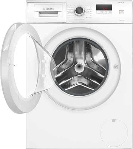 Bosch WGE02471, Serie 2, Waschmaschine 7 kg, 1400 UpM, Frontlader, Nachlegefunktion, schneller waschen mit Speed Perfect, LED Display mit Touch Control, Anti Vibration Design, AquaStop, Weiß