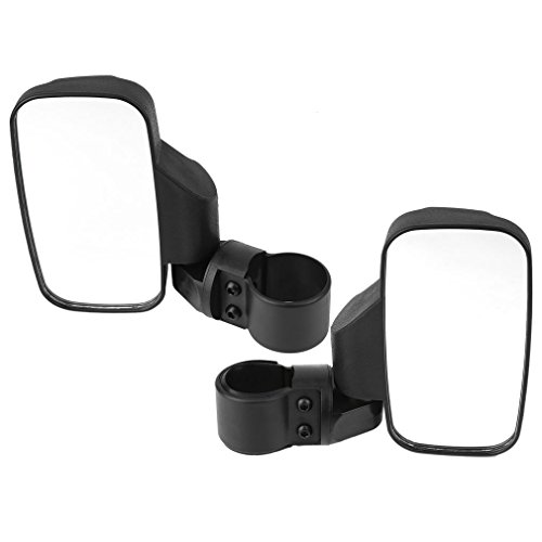 SPAUTO UTV Side Mirror Set 1.75 & 2inch Roll Bar Cage, Universal UTV Side View Mirrors High Impact Shatter-Proof Tempered Glass