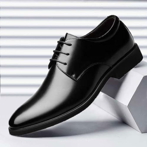 Men's Leather Formal Lace Up Oxford Shoes Classic Pointed Toe Slip-On Tuxedo Brogue Dress Shoes Casual Business Men's Derby Shoes3