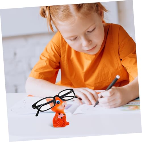 PRETYZOOM Niedlicher Katzen-Brillenhalter Aus Harz Für Zuhause Und Büro Brillenständer Cartoon Tierstatuette Schreibtisch-Dekoration 3.54X2.36X2.17In