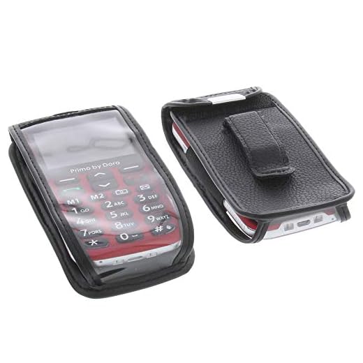 foto-kontor Handytasche kompatibel mit Doro Primo 366 mit Sichtfenster und Gürtelclip Schutzhülle schwarz