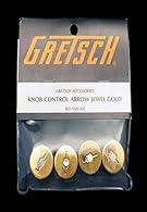 'Genuine Gretsch Guitar Knobs, "G arrow W/JEWEL, set of 4 pieces, gold.