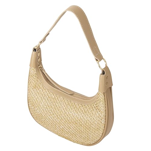Mini Small Summer Purse Straw Crescent Bag Straw Woven Purse Cute Vacation Wicker Summer shoulder bag Beachy Purses for Women