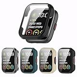 [4-Pack] QAERRE Screen Protector Case with Tempered Glass Compitible with SKG V7/SKG V7 Pro Smart Watch, Hard PC Case Screen Protector Cover Bumper Accessories for Women Men