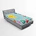 Ambesonne Space Fitted Sheet, Cartoon Sun Planets of Solar System Fun Celestial Chart Theme, Soft Decorative Fabric Bedding All-Round Elastic Pocket, Twin Size, Almond Green