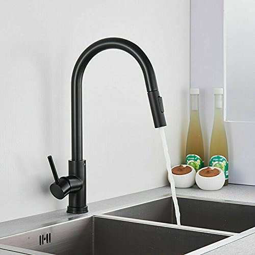 Robinet d'évier de cuisine extractible en acier inoxydable 304
