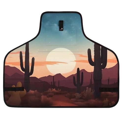 Delantal de trabajo con cactus y bolsillos, ajustable miniatura 1