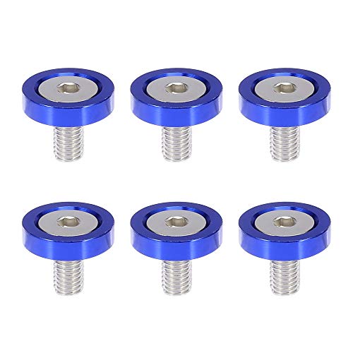 X AUTOHAUX 6pcs Blue M8x20mm Aluminum Alloy Fender Bumper Washer Bolt Engine Bay Dress Up Fastener for Car Motorcycle