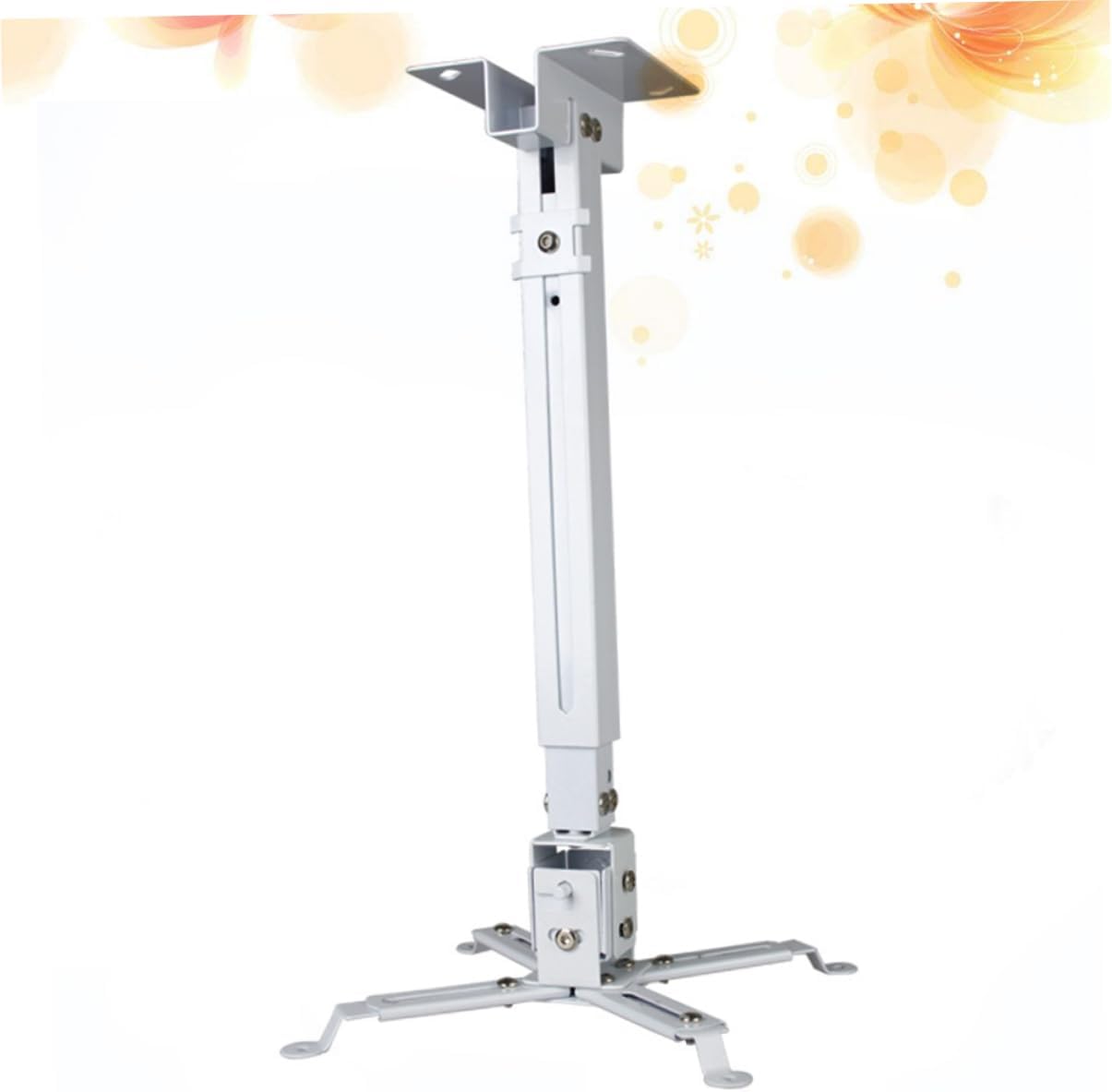 jojofuny 15kg Adjustable Projector Ceiling Mount Bracket Load Capacity Flexible Positioning for Home Office Use Compatible Projector Models Iron Construction White