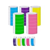 VBNZBK Lot de 250 Bracelets en Papier Coloré, Bracelet Papier Evénements, Bracelet Identification Enfant, Imperméables au Néon Colorés Ripstop pour Divers Evénements de Fête, Festivals