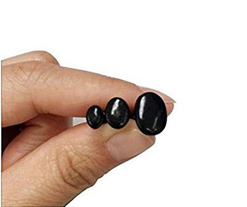 erioctry 50 PCS Noir en Plastique Forme Ovale Yeux De Sécurité et Nez pour Ours en Peluche Poupée Peluches DIY Faire Artisanat (14 x 17mm)