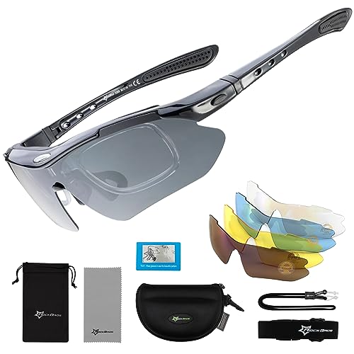 Lunettes De Sport DUCÔ Pour Homme - 5 Verres Interchangeables - Cyclisme Noir