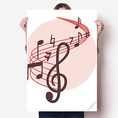 Sticker notes de musique rouge DIYthinker grand poster mural multicolore 80x55cm - 2