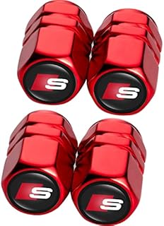 4 Pcs Car tire Valve Caps, Dust Caps for Car Tire for Mercedes-Benz CESM CLK GLK GL AB AMG GLS GLE AMG Series, Alloy Leak-Proof Car Tire Caps for Benz Car Tires Accessories, Easy Grip Red