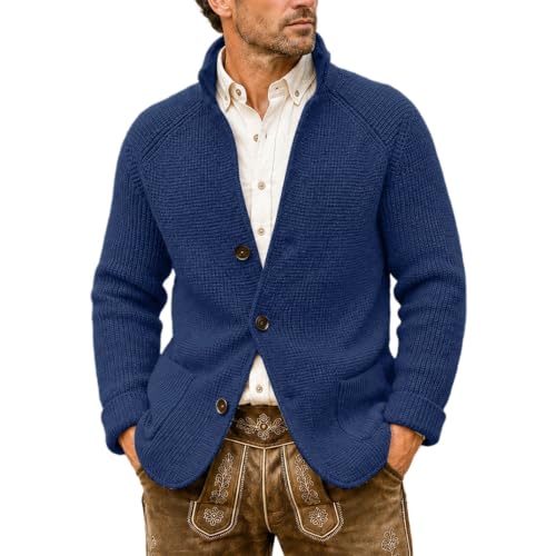 Cárdigan de punto grueso ideal para tardes de otoño en el exterior