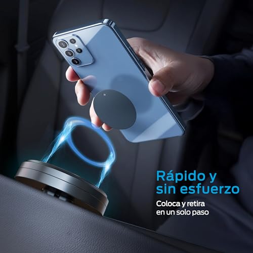 PORTENTUM Soporte movil Coche 6 imanes ultrapotentes (no Compatible con Magsafe) – Rotación 360º – Magnético para Rejilla Aire ventilación – Agarre Extremo – Compatible con Samsung, Android, iPhone - imagen 7