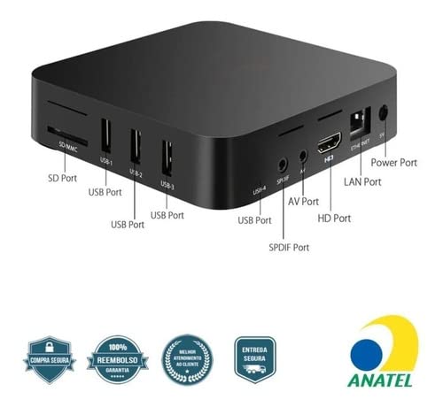 Smart Tv Box Android Canais sem Mensalidades10.1,8K, 5G,4Gb RAM, 64Gb de memória interna
