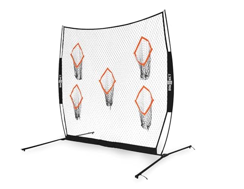 Bownet QB5 Portable Quarterback Training Net (8' x 8') Practice Football Nets for Throwing or Passing - Five Sock Targets - Indoor and Outdoor - Durable Powder-Coated Steel Frame, Multi, One Size
