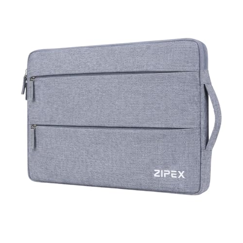 Image of 360 Protective 14 Inch Laptop Sleeve Case for All 13-14 Inch Laptops with 2 Front Pockets & Carry Handle | Compatible with HP, DELL, Asus, MacBook Devices | Water-Resistant | Grey