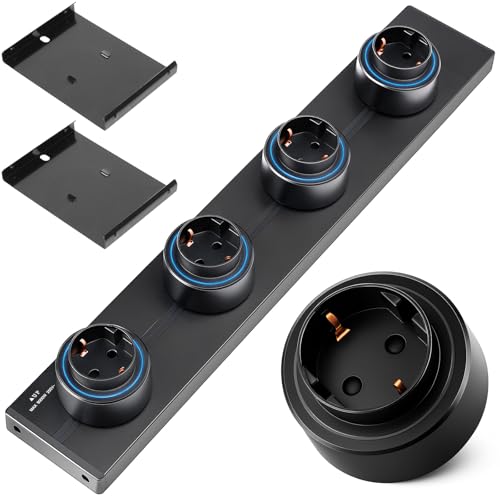 Multiprise murale – Multiprise murale – Barre d'alimentation de 50 cm avec 4 prises, 8000 W Max, pour cuisine, salon, bureau