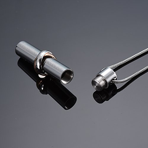 Cremation Jewelry for Ashes Together Forever Love Cylinder Pendant Keepsake Cremation Jewelry Memorial Urn Necklace, Free 20" Chain+Fill Kit3