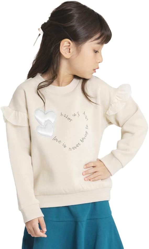Amazon Co Jp ブランシェス ハートモチーフ 裏起毛 トレーナー 女の子 キッズ ガールズ 長袖 140 アイボリー 服 ファッション小物