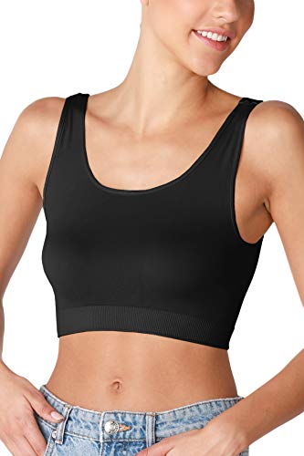 NIKIBIKI Women Seamless Basic Crop Top Bralette, Made in U.S.A,