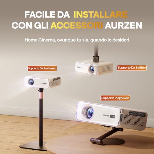 Aurzen Eazze D1 Proiettore Intelligente Supporta 4K Con Wifi E Bluetooth, Licenza Ufficiale Netflix, Messa A Fuoco Automatica E Keystone, Audio Doiby, Zoom, Film 1080P Nativo,Bianco - 6