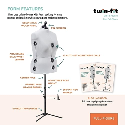 Dritz 20034 Twin-Fit Adjustable Dress Form thumb #3